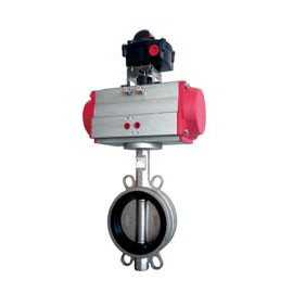 |Pneumatic stainless steel wafer butterfly valve|