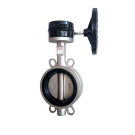 |Stainless steel worm wafer butterfly valve|