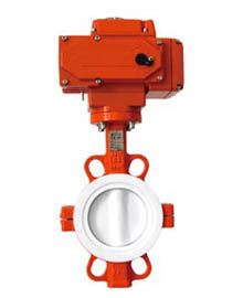 |Electric operate two piece body PTFE seat butterfly valve|