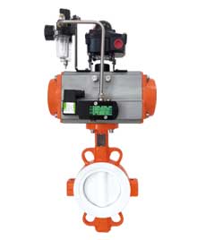 |Pneumatic PTFE butterfly valve|