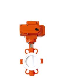 |Electric operate two piece body PTFE seat butterfly valve|